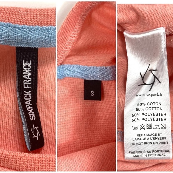 SIXPACK France Aztec Dream Catcher Print T-Shirt in Peach pink - Picture 5 of 7